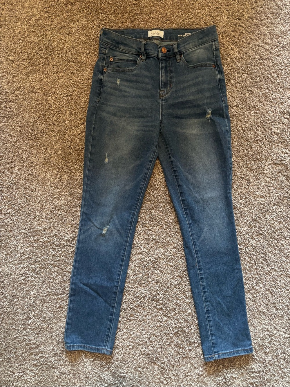 Nicole Miller SOHO Dark Blue Cropped Skinny Jeans